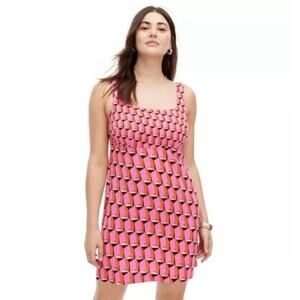 New Diane Von Furstenberg x Target DVF 90's Shift Pink Modern Geo Mini Dress 00